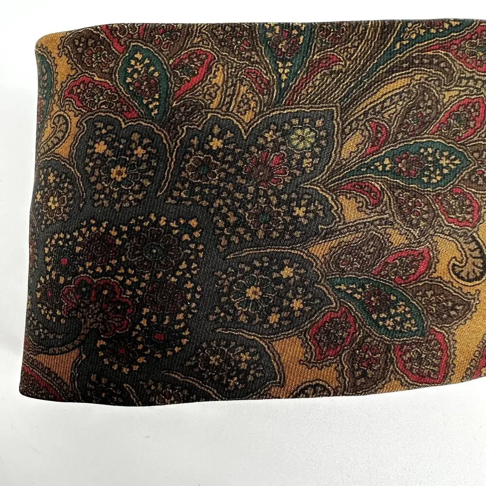 Vintage Burberrys Paisley Print Neck Tie Lined Formal Career Multicolor One Size